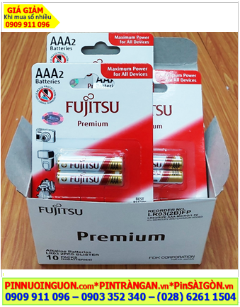 COMBO 01hộp (20vỉ=40 viên) Pin AAA 1.5v alkaline Fujitsu Premium LR03 (2B)FP _Giá chỉ 349.000đ/Hộp